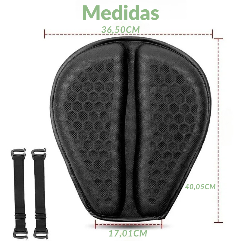 Almofada de Assento em Gel Antiderrapante para Motocicleta
