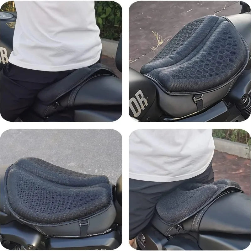 Almofada de Assento em Gel Antiderrapante para Motocicleta